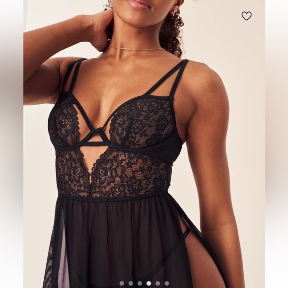 NEW Adore Me Rae Black Lace Sheer Underwire Nightie Lingerie, Size 3X - Picture 3 of 12